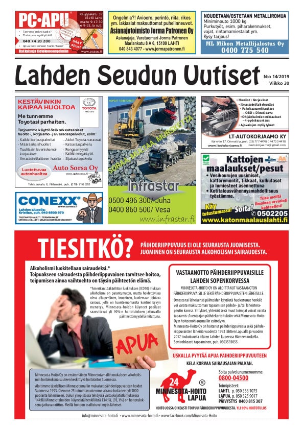 Lahden Seudun Uutiset 14/2019