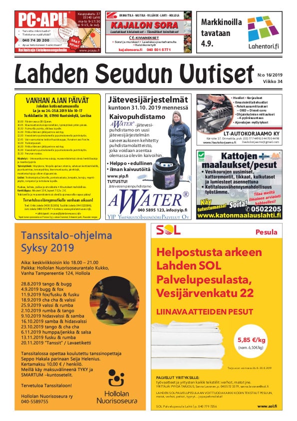 Lahden Seudun Uutiset 16/2019