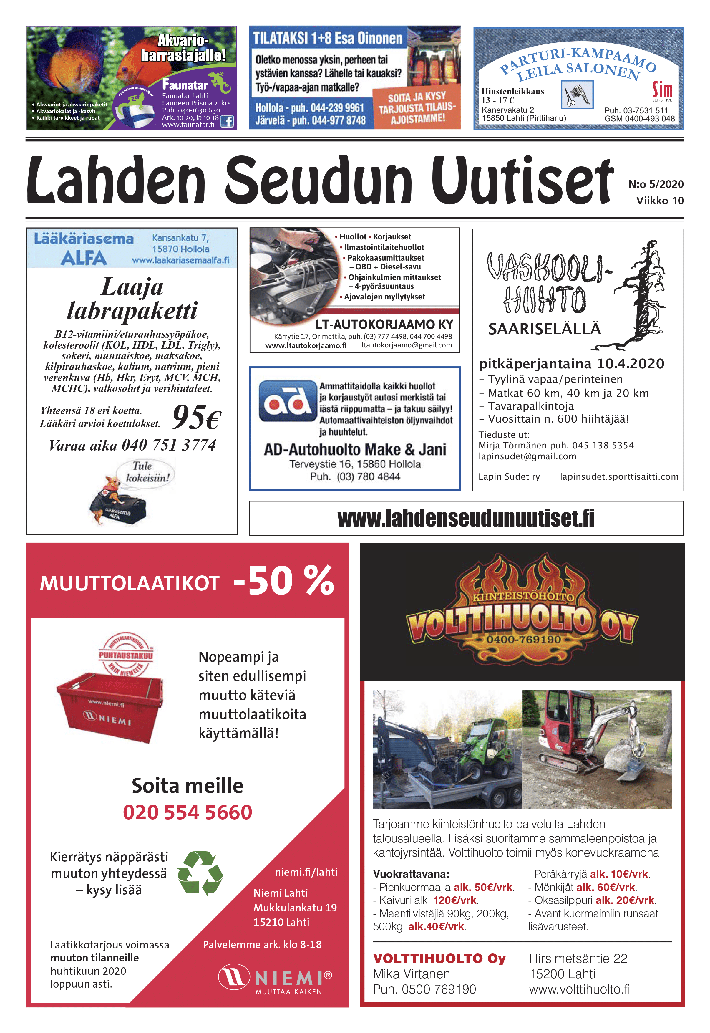 Lahden Seudun Uutiset 5/2020