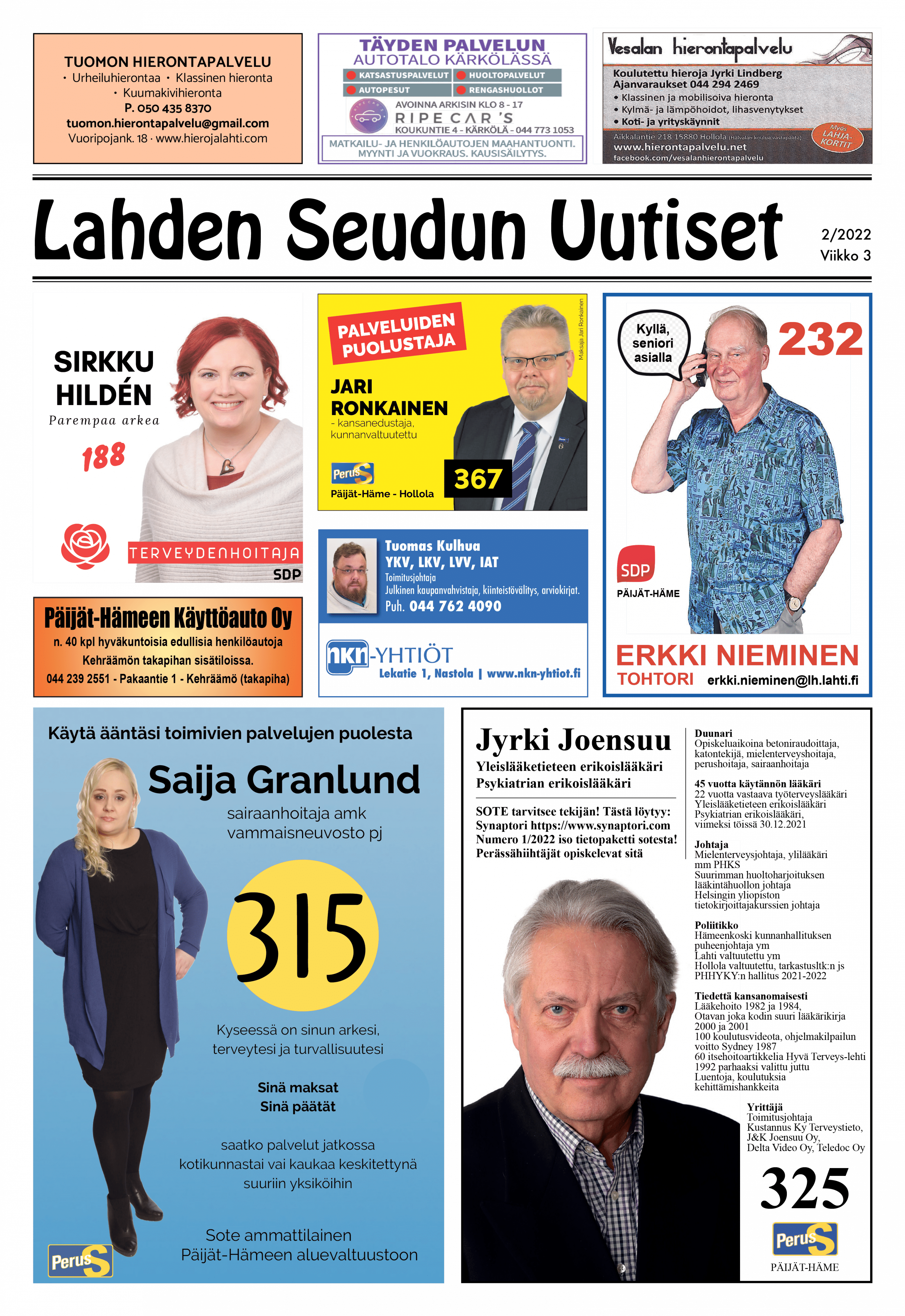 Lahden Seudun Uutiset 2/2022