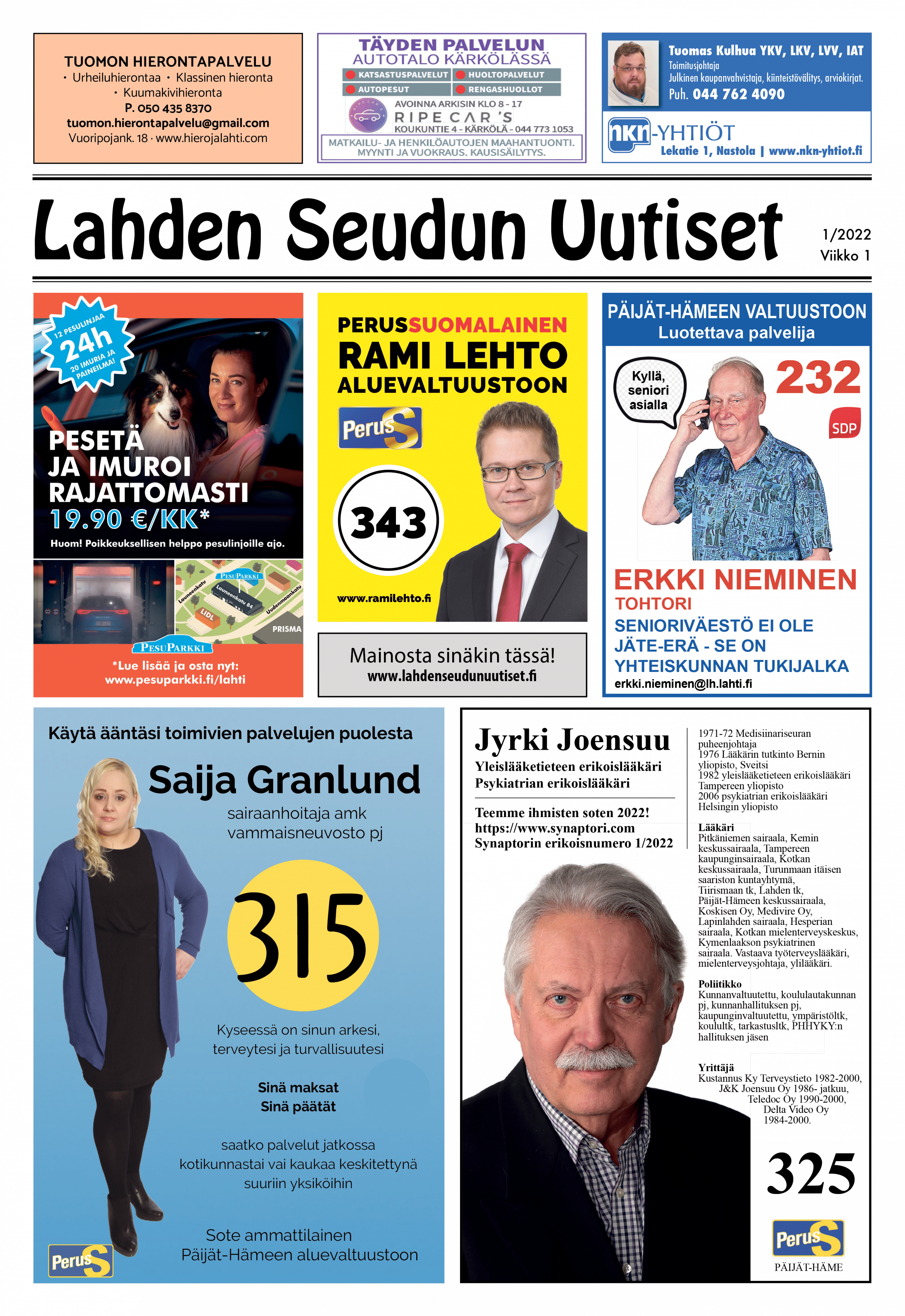 Lahden Seudun Uutiset 1/2022