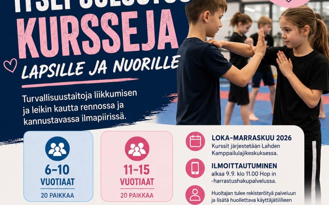 Lisää maksuttomia itsepuolustuskursseja lapsille ja nuorille